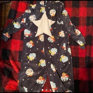 Hooded footless onsie